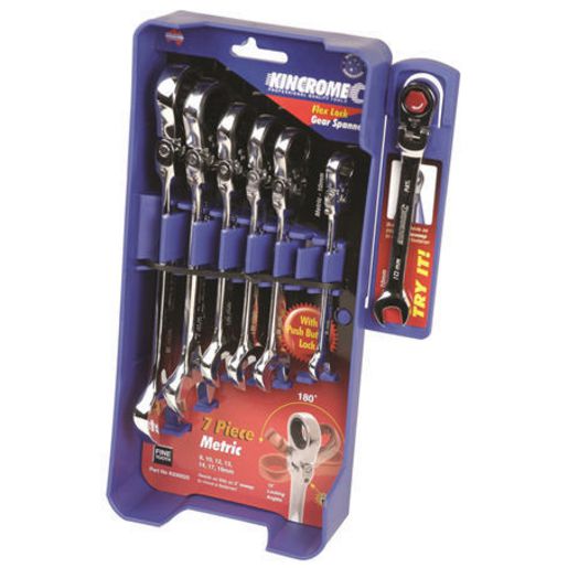 Kincrome Flexible Head Locking Gear Spanner Set 7Pc -