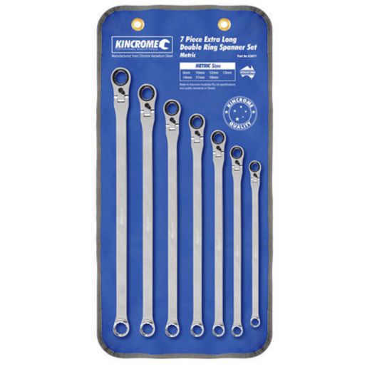 Kincrome Extra Long Drive Flexible Head Spanner Set 7Pc