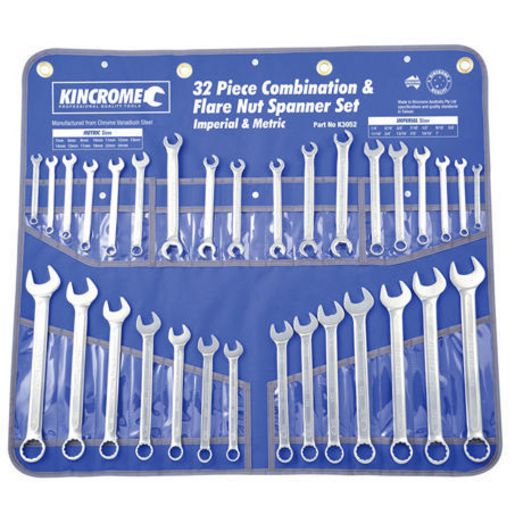 Kincrome Combination & Flare Nut Spanner Set 32Pc P3032