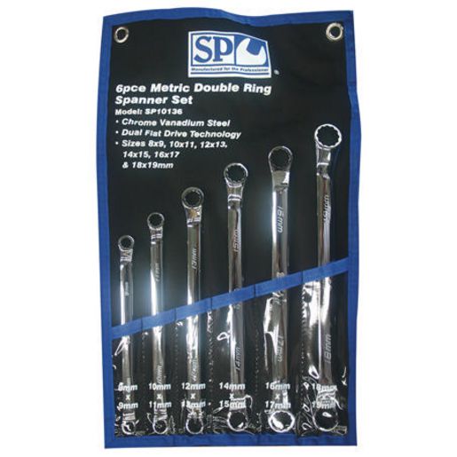 SP Tools Spanner Set Ring 45 Degree Offset Metric 6Pc