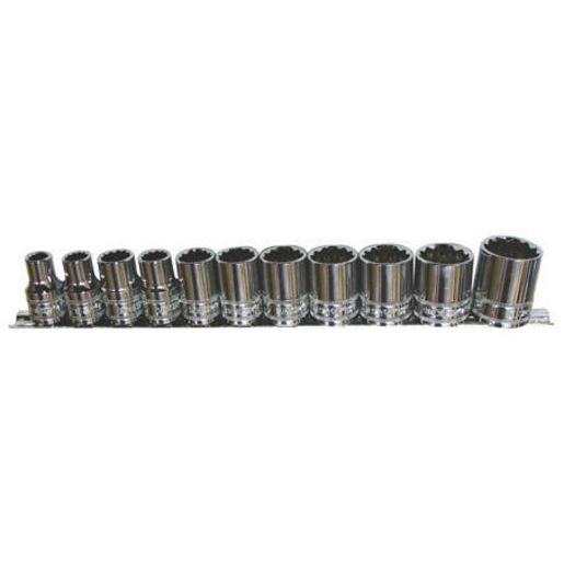 SP Tools Socket Rail 1/2"Dr 12PT 11Pc SAE