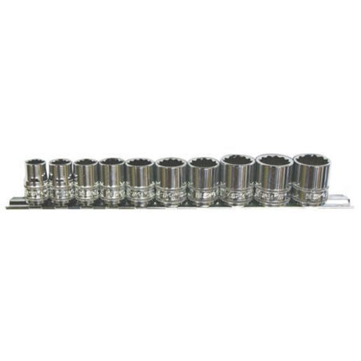 SP Tools Socket Rail 3/8"Dr 12PT 10Pc Metric