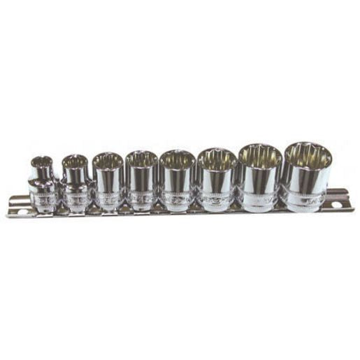 SP Tools Socket Rail 3/8"Dr 12PT 8Pc SAE