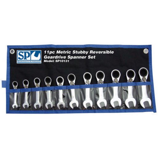 SP Tools Spanner Set Stubby Reversiblegeardrive Metric
