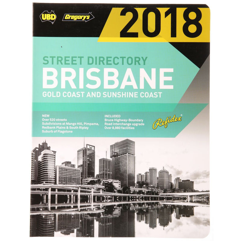 UBD 2017 Brisbane Refidex Street Directory 61st Edition