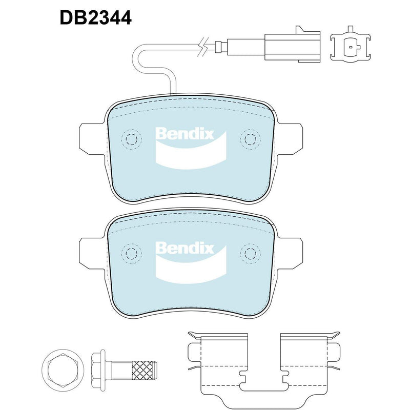 Bendix Euro Brake Pad Set Rear DB2344 Euro+