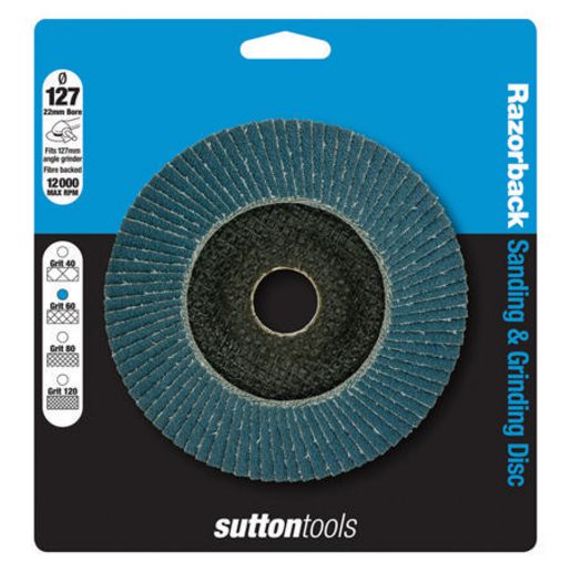 Sutton Razorback Disc Fibre Backed 127 X 22Mm 120 Grit