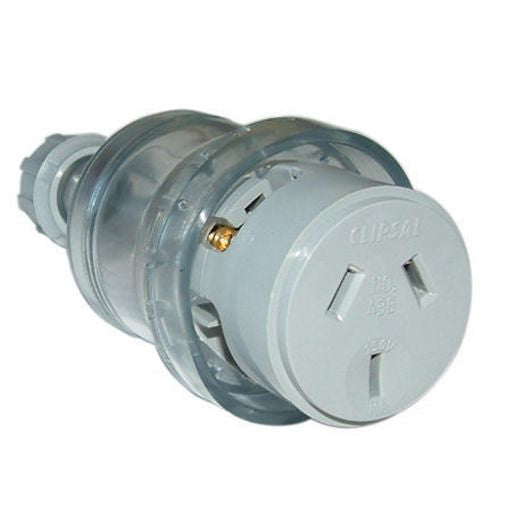 C N W Socket 240V 15Amp 3Pin Clear 43815TR