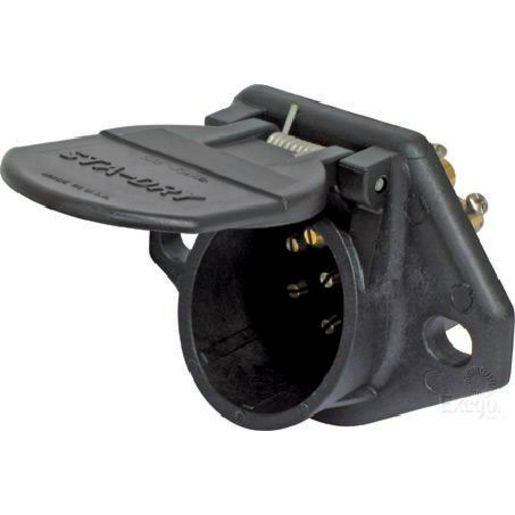 Emax Trailer Socket 7 Pin Round Large - Plastic 16-720S