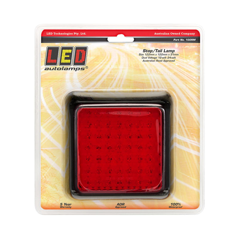 LED Autolamps Stop/Tail Red 49-LED Lamp 12/24V w/Clear