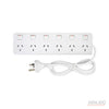 Arlec Power Board 6 Regular Spaced Outlets W/Individual