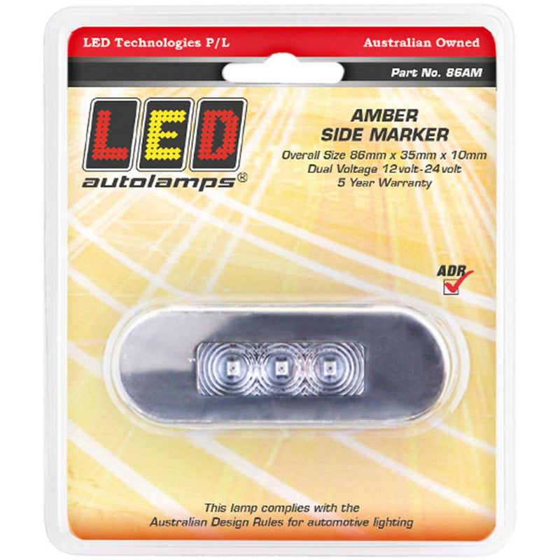 LED AutoLamps Side Marker with Stainless Steel Bezel
