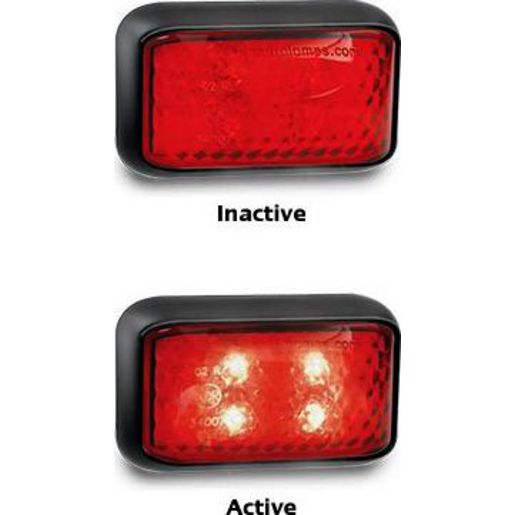 LED Autolamps Rear Marker with 30cm Cable Red 58x35x19mm
