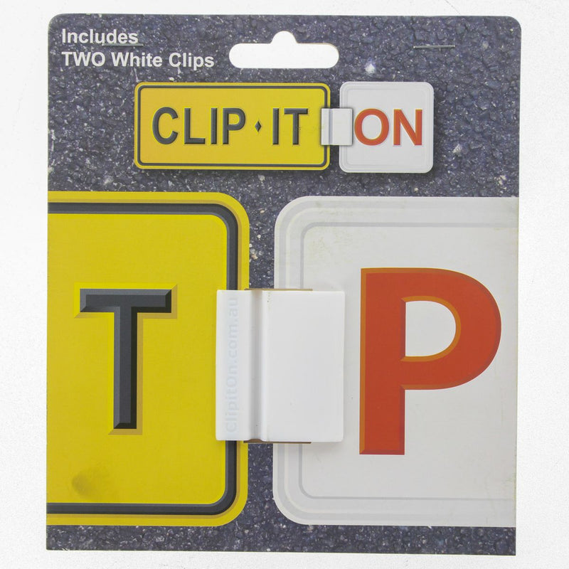 Clipit L/P Plate Clips White Pack of 2 2CCW