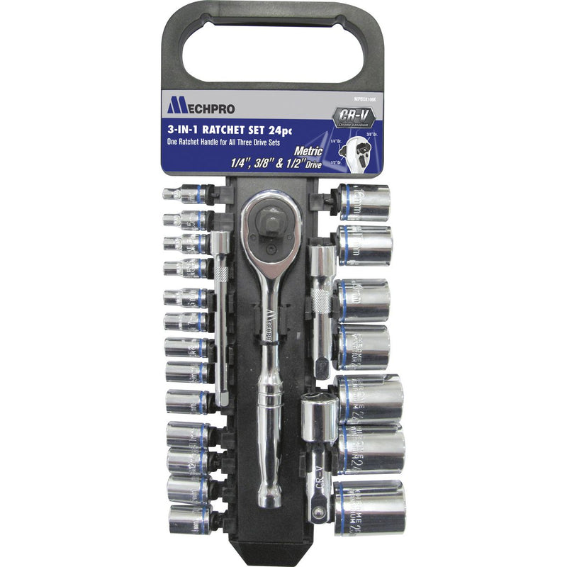 Mechpro 3-In-1 Ratchet Set 24pc