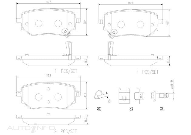 Brembo Brake Pads Rear Mercedes-Benz X220D 17-On - P50153N