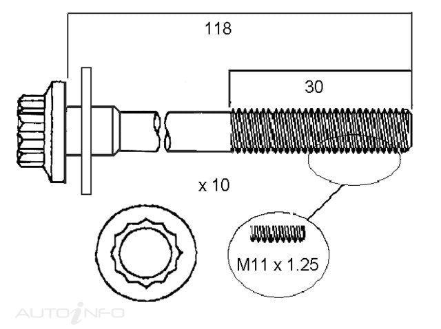 Permaseal Head Bolt Set Mitsubishi Hyundai 2.0 2.4 92-On - HBS119