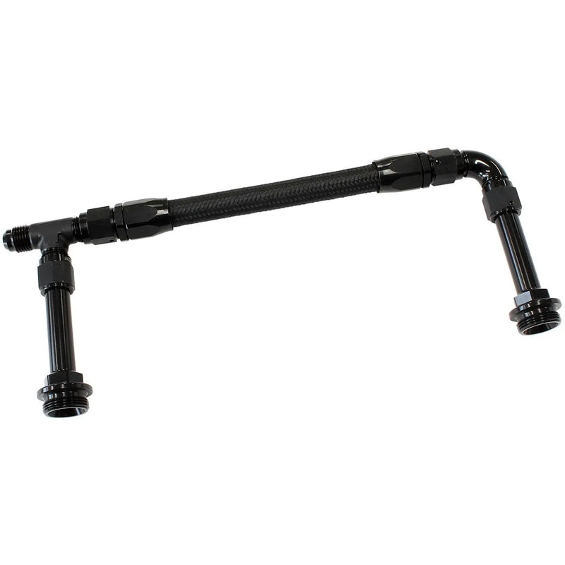 Aeroflow Carburettor Inlet Rail Kit -6AN to Suit Holley Dual Lines w/Dual Metering Blocks - Black