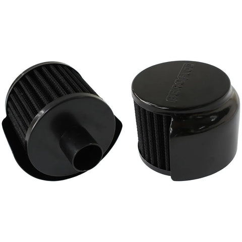 Aeroflow 1" Push In Breather w/Shield 3" O.D,2.5" High - Black Top