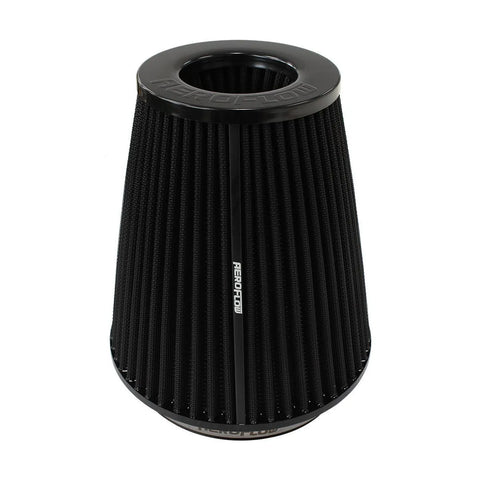 Aeroflow 6" Tapered Inverted Clamp-On Filter - 7.5" - 4.7" O.D, 8" High - Black