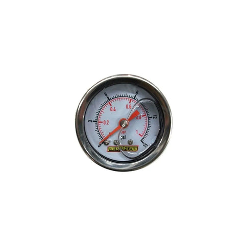 Aeroflow AF30-200X 1/2" 0-15 PSI Liquid Filled Pressure