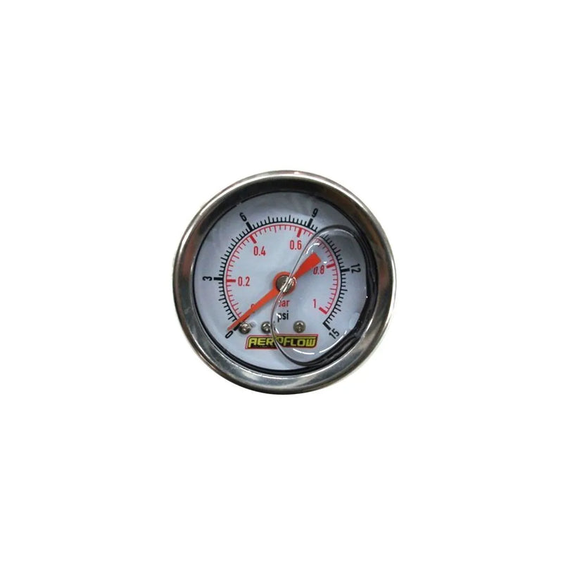 Aeroflow AF30-200X 1/2" 0-15 PSI Liquid Filled Pressure