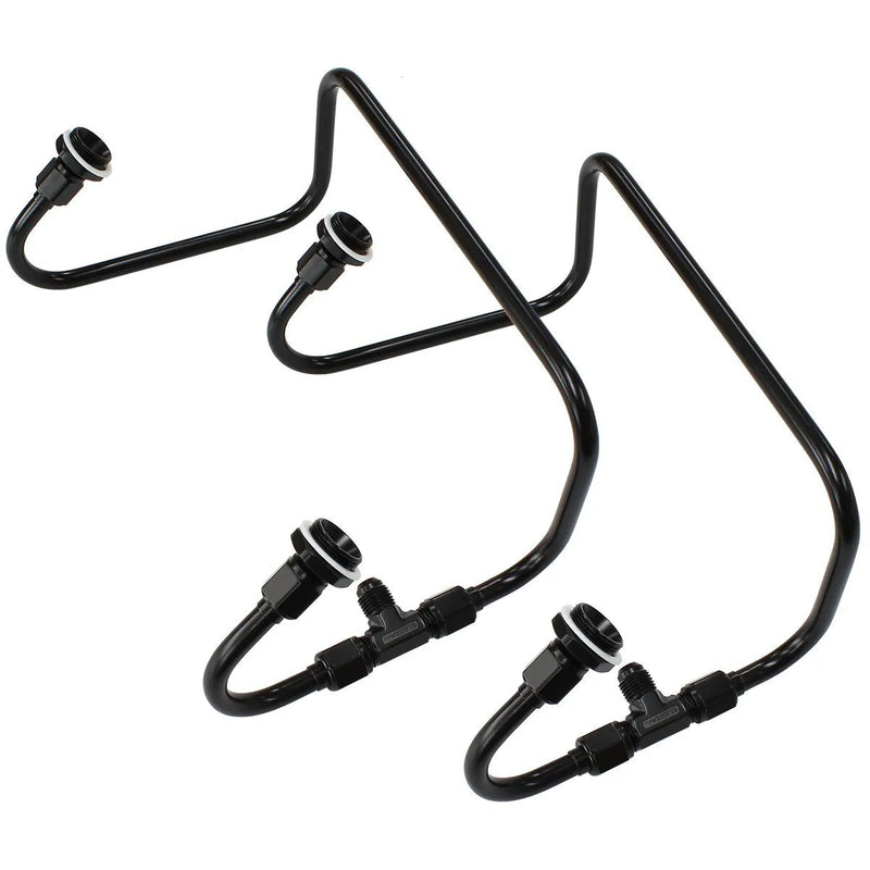 Aeroflow Dual Inlet Fuel Line Kit - Stainless (Holley 4150) - Black