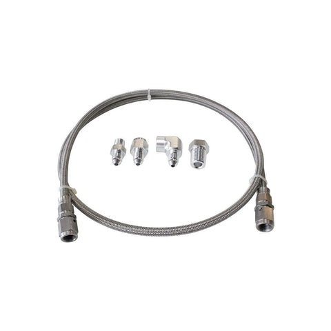 Aeroflow -3AN x 3Ft Braided Stainless Steel Line Kit - Fittings - Stainless