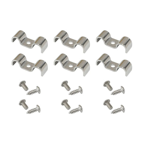 Aeroflow Dual Stainless Steel Hard Line Clamps - 6 Pack