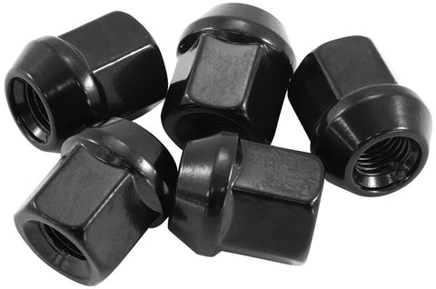 Aeroflow Acorn Short Open Black Wheel Nuts - 1/2-20"