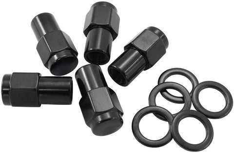 Aeroflow 0.750" Shank Closed Black Wheel Nuts - 1/2-20"