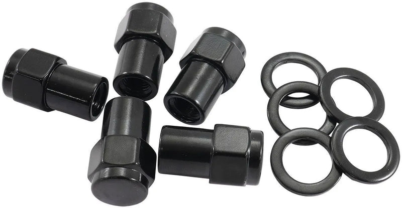 Aeroflow 0.550" Shank Closed Black Wheel Nuts - M12 x 1.25mm