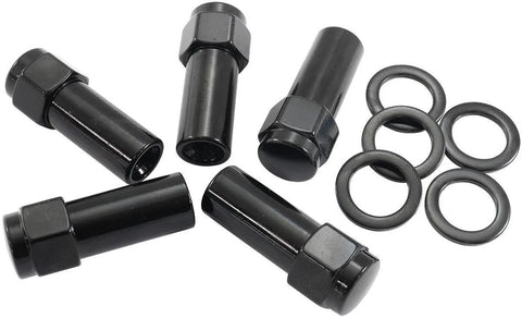Aeroflow 1.380" Shank Closed Black Wheel Nuts - M14 x 1.50mm