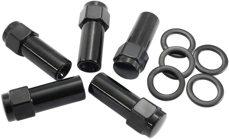 Aeroflow 1.380" Shank Closed Black Wheel Nuts - M14 x 1.50mm