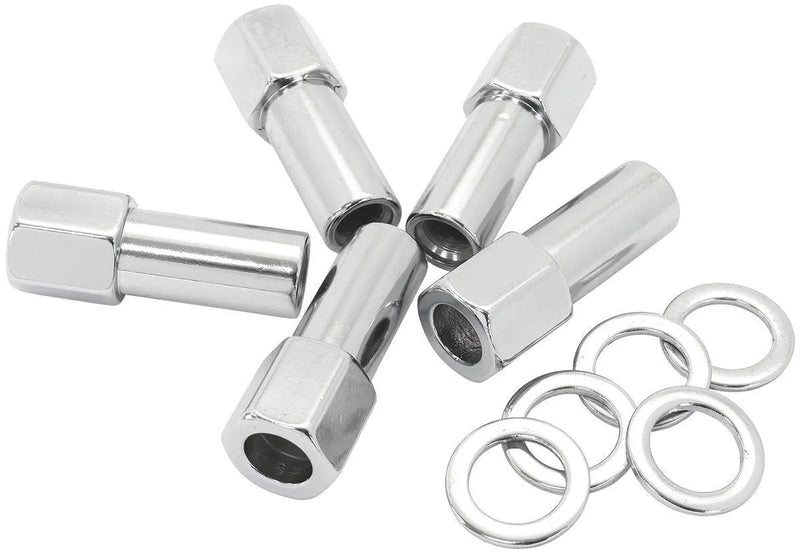 Aeroflow 1.380" Shank Open Chrome Wheel Nuts - 1/2-20"