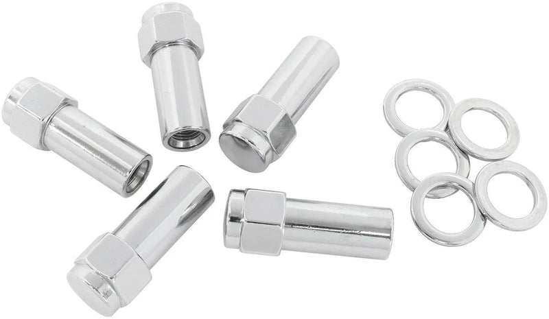 Aeroflow 1.380" Shank Closed Chrome Wheel Nuts - M12 x 1.25mm
