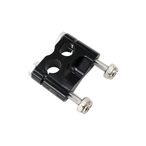 Aeroflow Billet Aluminium Clip Style Dual Cable Mount - Black - Full Clamp