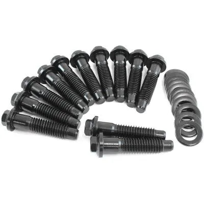 Aeroflow AF37-1215 Intake Bolts Black Finish - 12 Pack