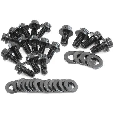 Aeroflow Oil Pan Bolt Kit - Black Finish (Small Block Chevy) — fits Chevrolet Camaro Gen 1