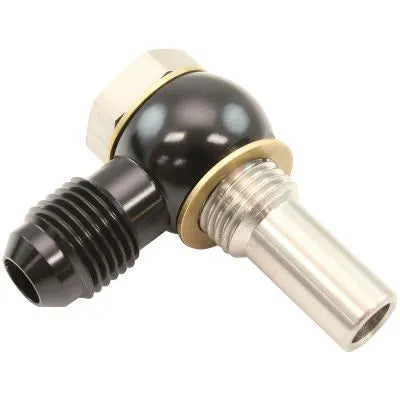 Aeroflow 1/4" NPSM Stainless Steel Banjo Bolt and Aluminium -6AN Banjo (GM 4L80E Transmission Cooler Fittings) - Long