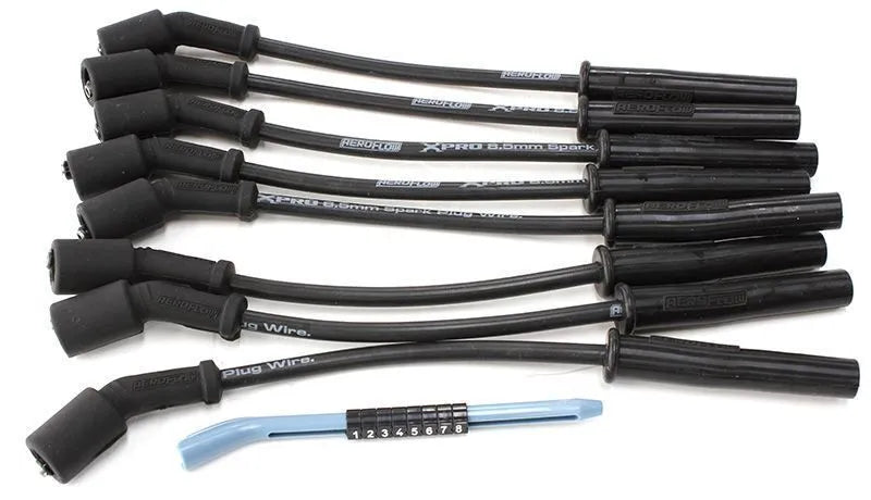 Aeroflow Xpro Black 8.5mm Spark Plug Wire Sets - 12" length