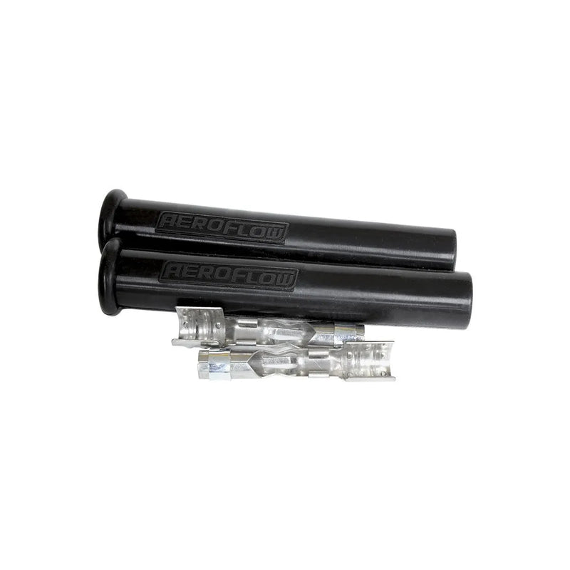 Aeroflow Silicone Spark Plug Boots & Terminals - Black - 2 Pack