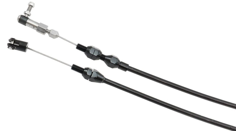 Aeroflow Heavy Duty Universal Throttle Cable - Black Cover w/ Black Cable Ends 48" Long