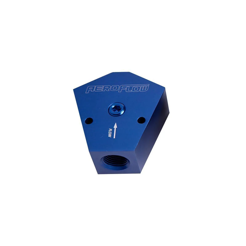 Aeroflow AF451-10X Billet Y-Block 1/2 - 1/2 In - Out 1/8"