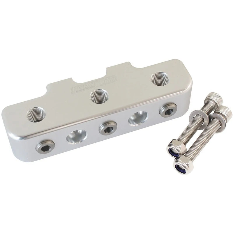 Aeroflow 9 x 3mm NPT Pressure Sensor Block - Silver