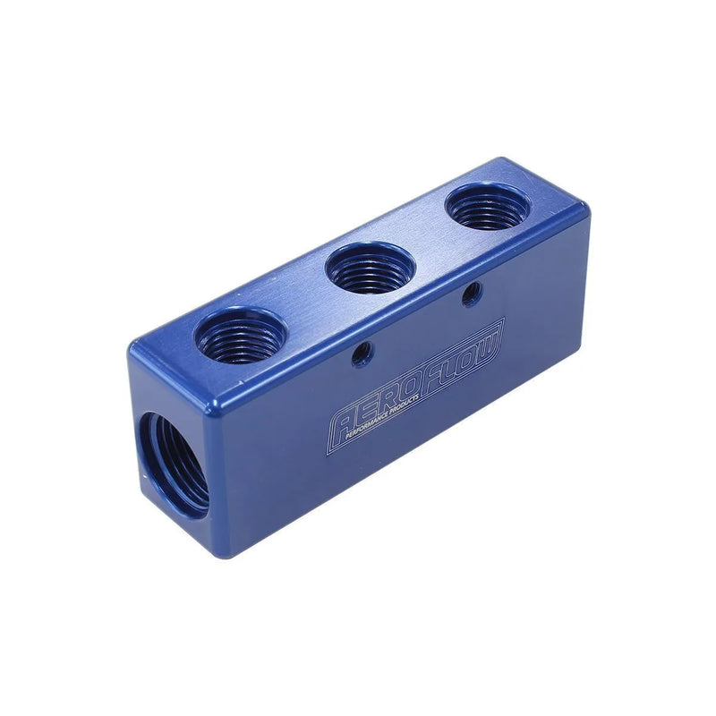 Aeroflow AF456-08-06X Billet 5 Port Fuel Log - 3 x -6ORB,