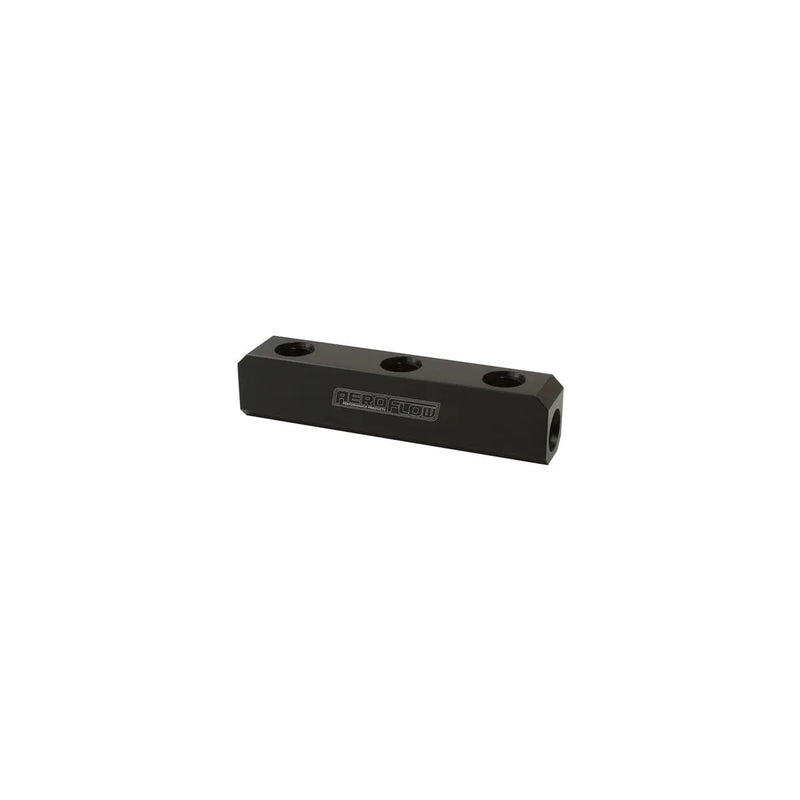 Aeroflow Fuel Block, Log Type -10 ORB - Black