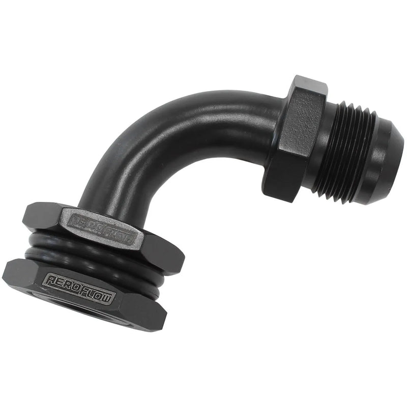 Aeroflow Turbo Drain Bulkhead - 90 Deg with 10AN Male