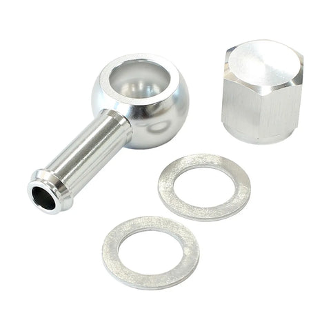 Aeroflow 90 Deg Fuel Pump Banjo Kit 5/16" - Silver