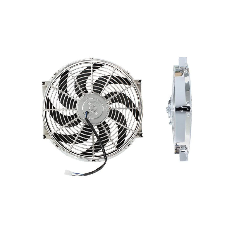 Aeroflow AF49-1027 14" Curved Blade Chrome Thermo Fan -